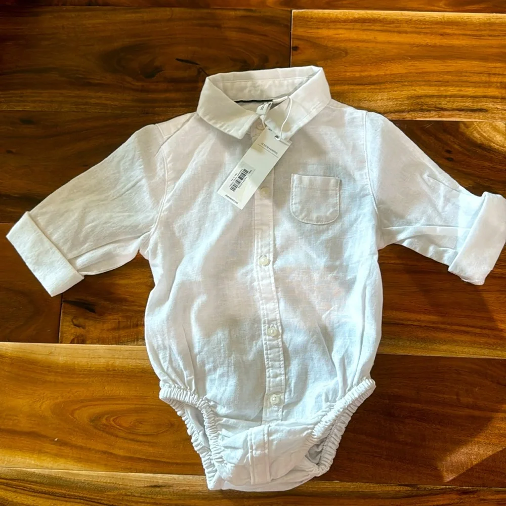 Button Down Onsie - Picture 1 of 4